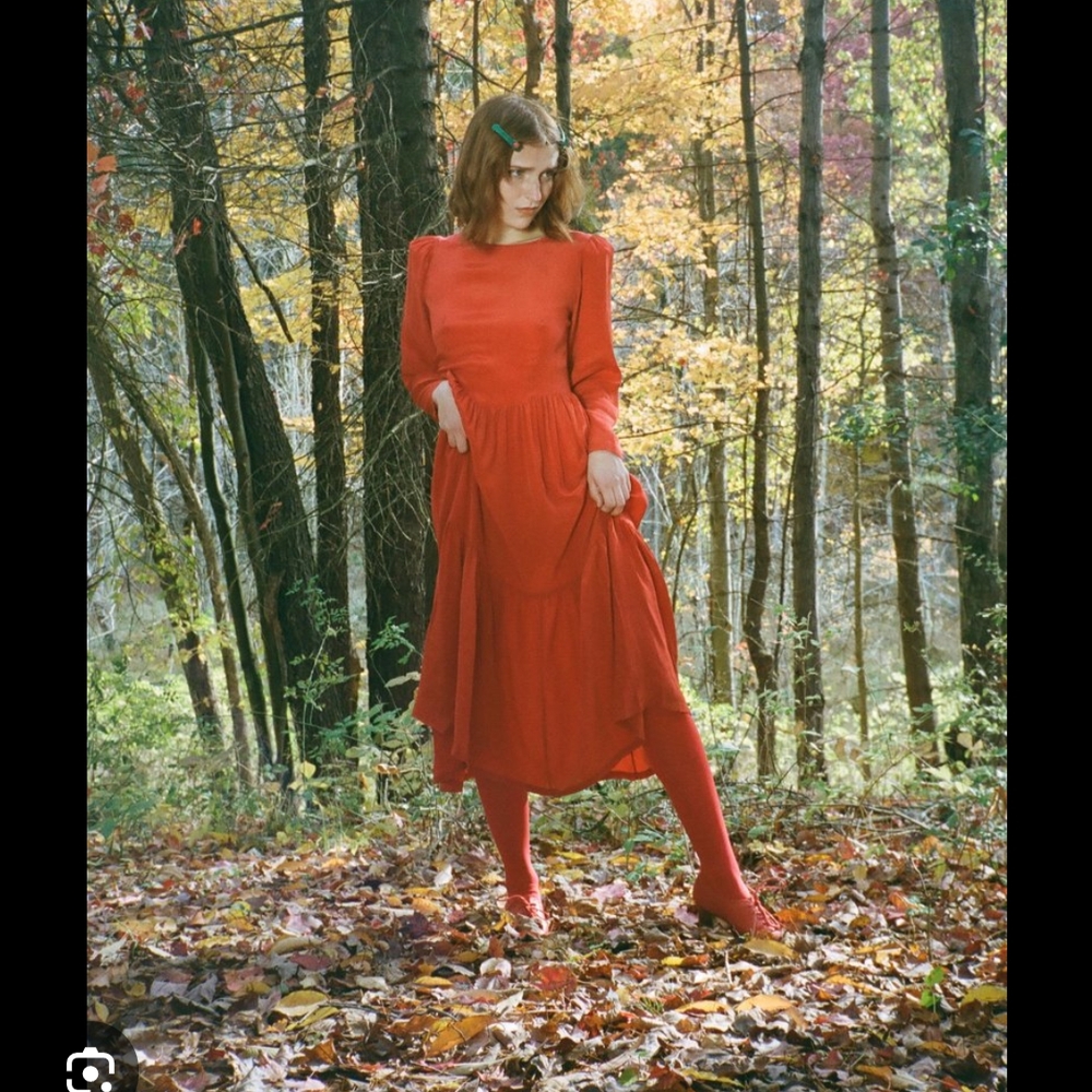 Samantha Pleet Crimson silk dress